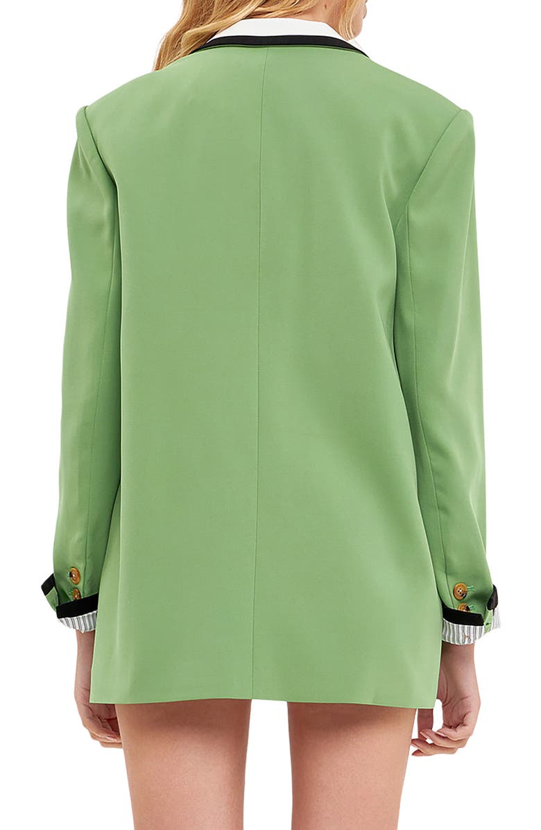 English Factory Binding Detail Drapey Blazer, Alternate, color, 