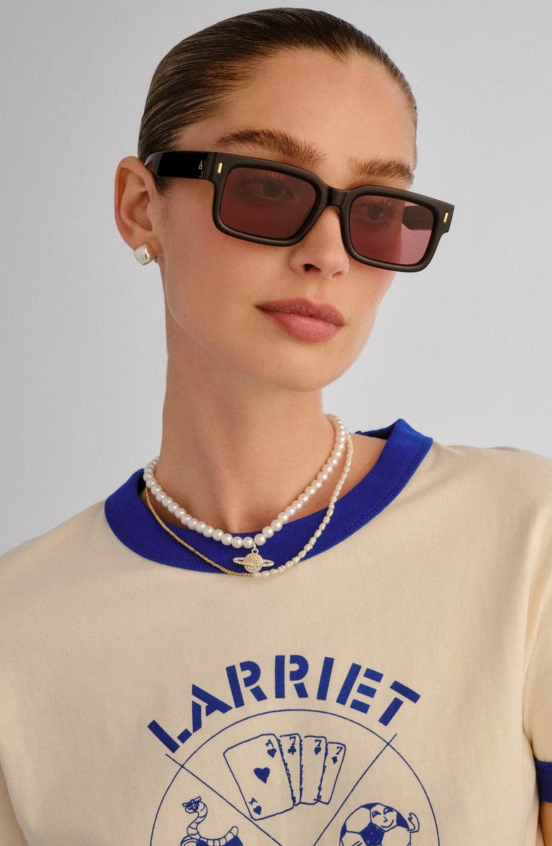 AIRE Castor 51mm D-Frame Sunglasses, Alternate, color, Black / Rust Mono