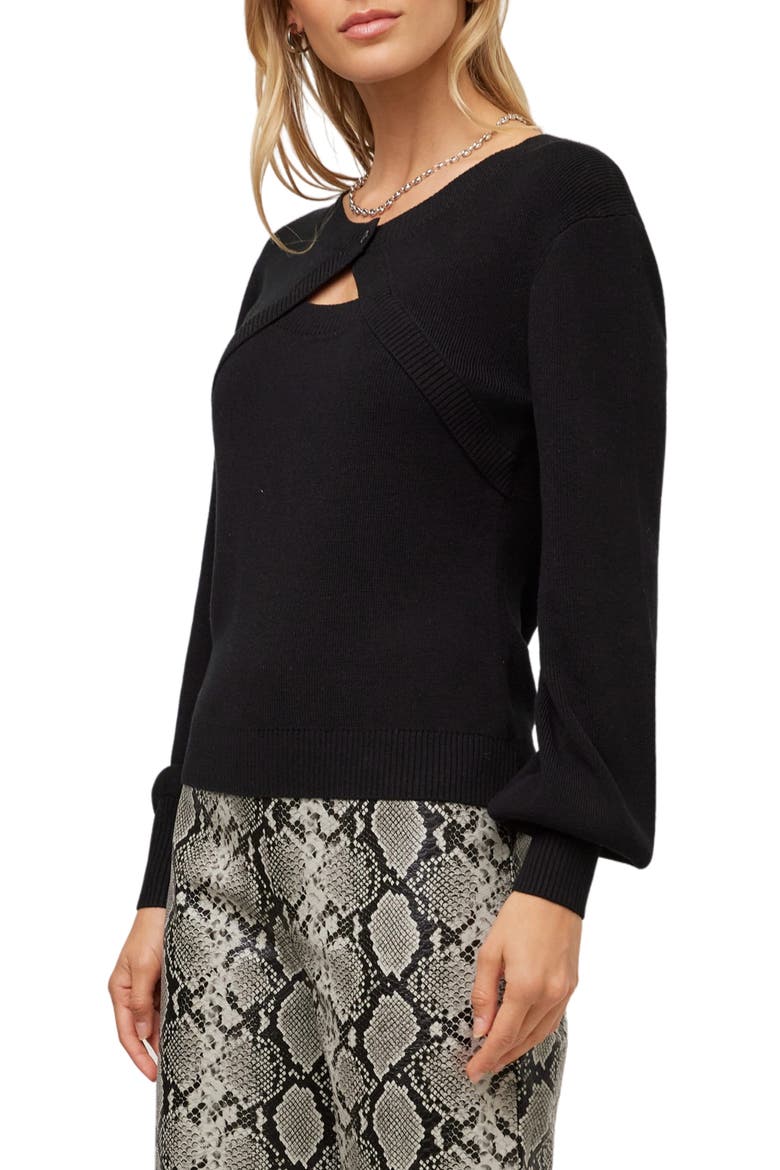 Amelia Bolero Shrug Sweater, Alternate, color, BLACK