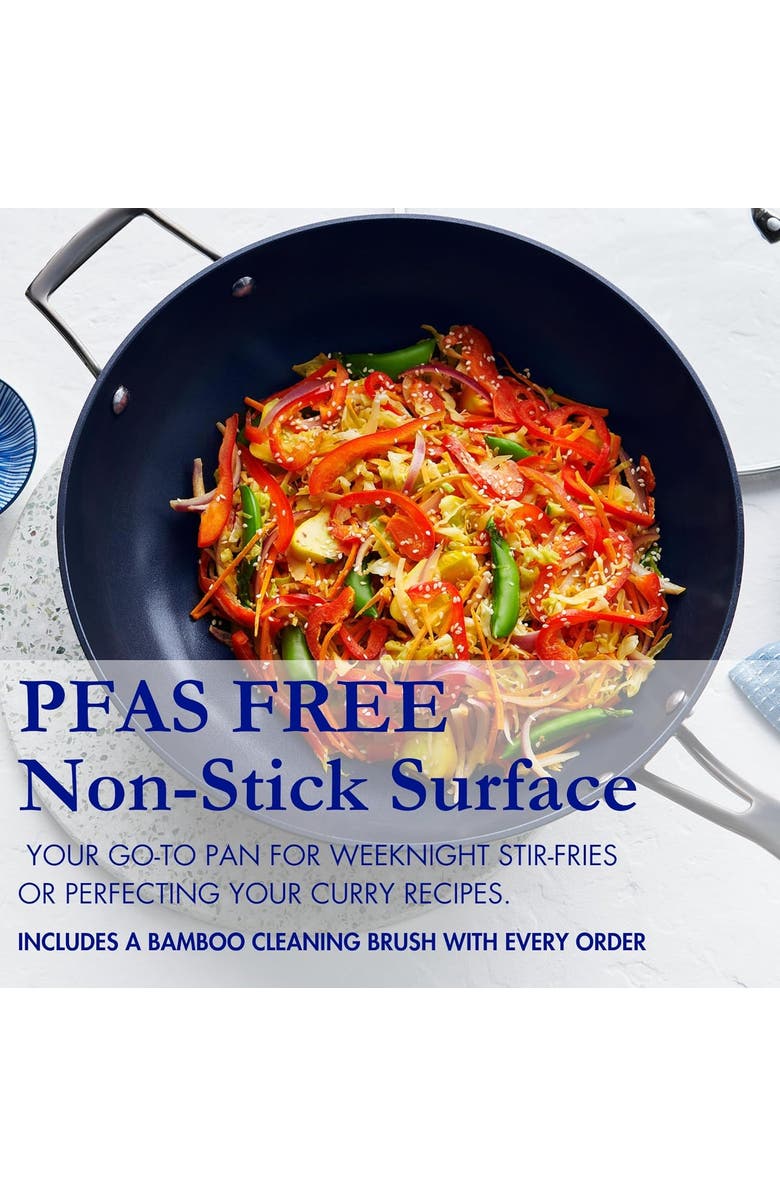 Blu. 12.6 inch Wok with Lid, Alternate, color, Black