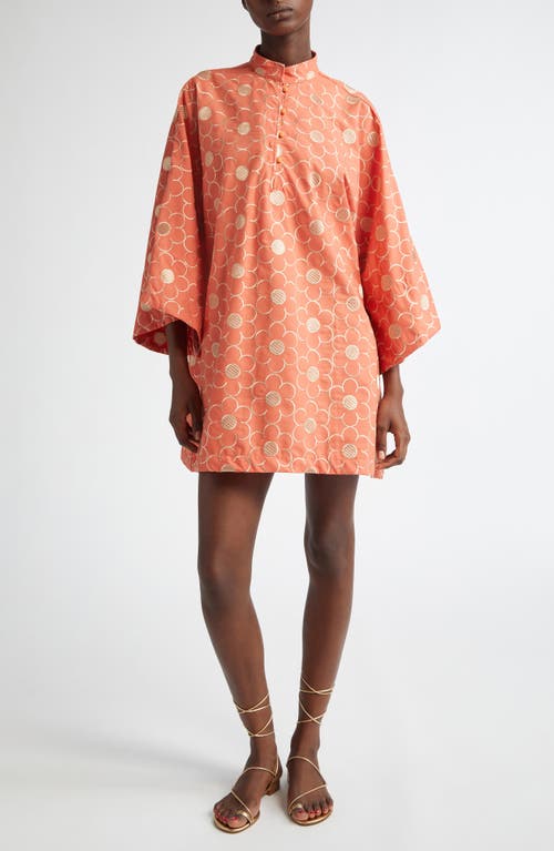 La Vie Style House Flower Embroidered Cover-Up Minidress in Orange  product