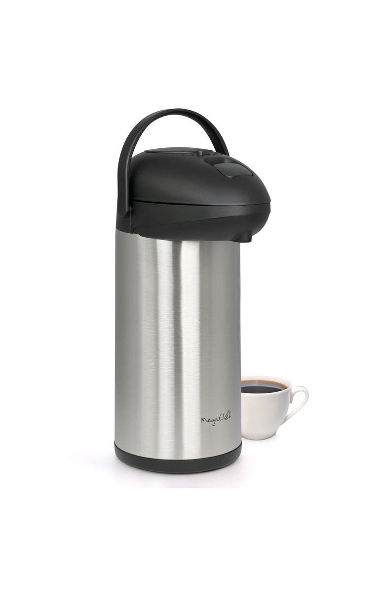 Megachef 5.3 Quart Stainless Steel Vacuum Body Pump Cap Air Pot, Main, color, Silver