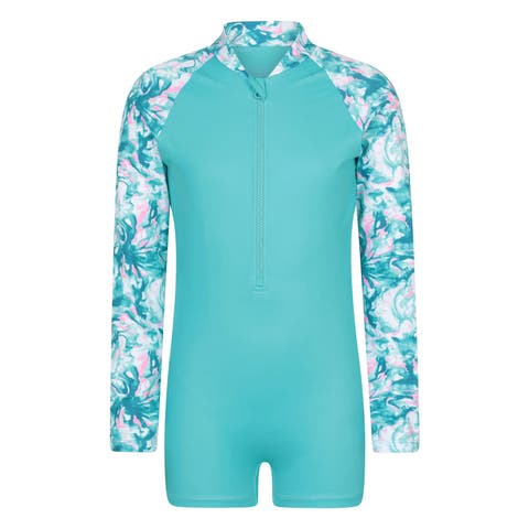 Childrens/Kids Mira Marble Effect Long-Sleeved Rash Guard