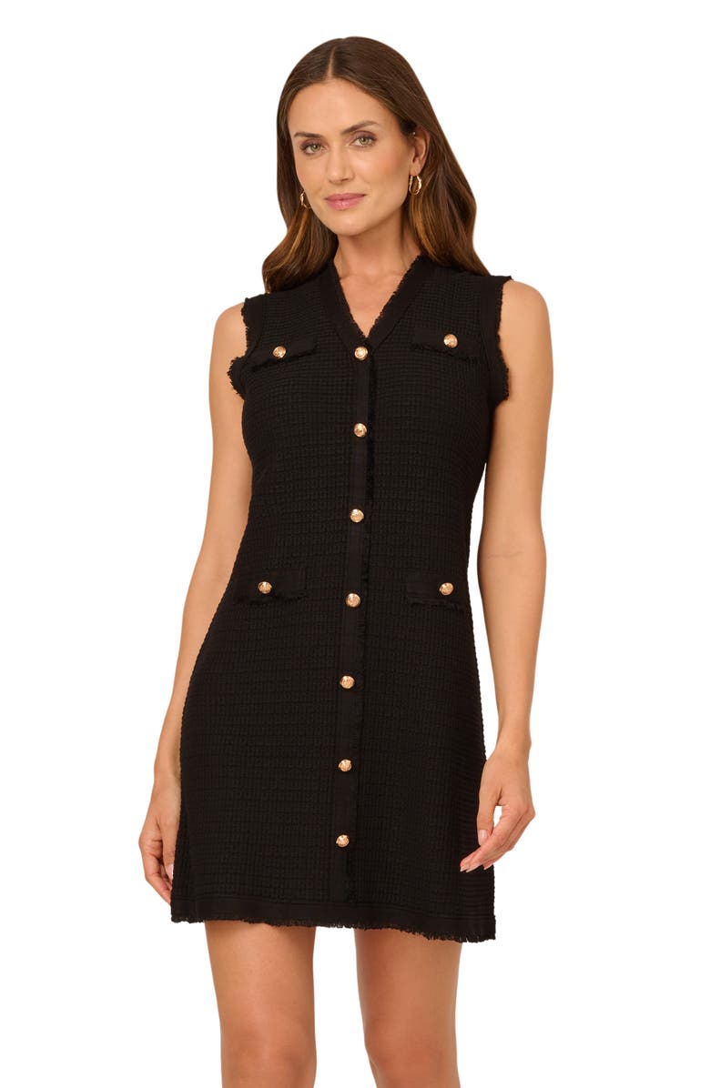 Adrianna Papell Sleeveless Waffle Knit Sweater Dress, Alternate, color,