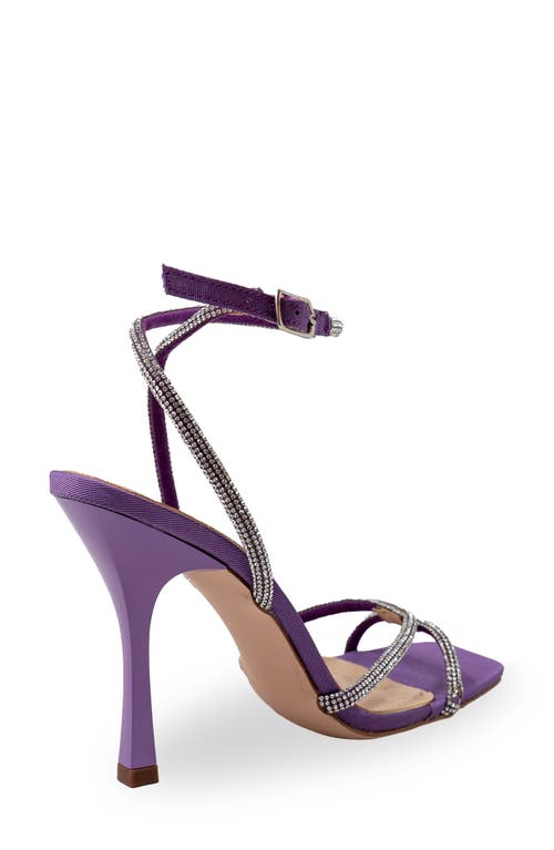 Chase & Chloe Chase And Chloe Rhinestone Ankle Strap Sandal In Purple Fabric