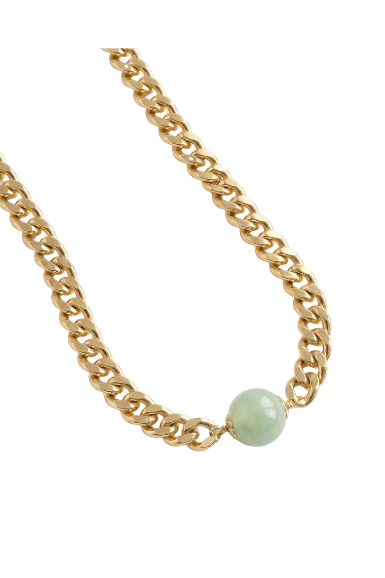 Charlotte Green jade gold chain necklace, Alternate, color, Gold