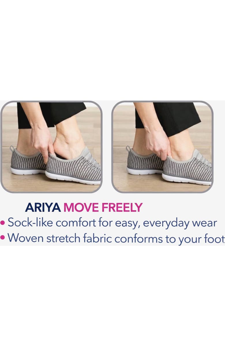 Comfortview The CV Sport Ariya Textured Knit Slip On Sneaker, Alternate, color, Black