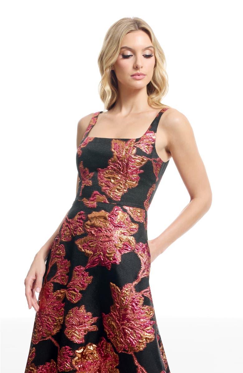 Dress the Population Vienna Jacquard Sleeveless Gown, Alternate, color,