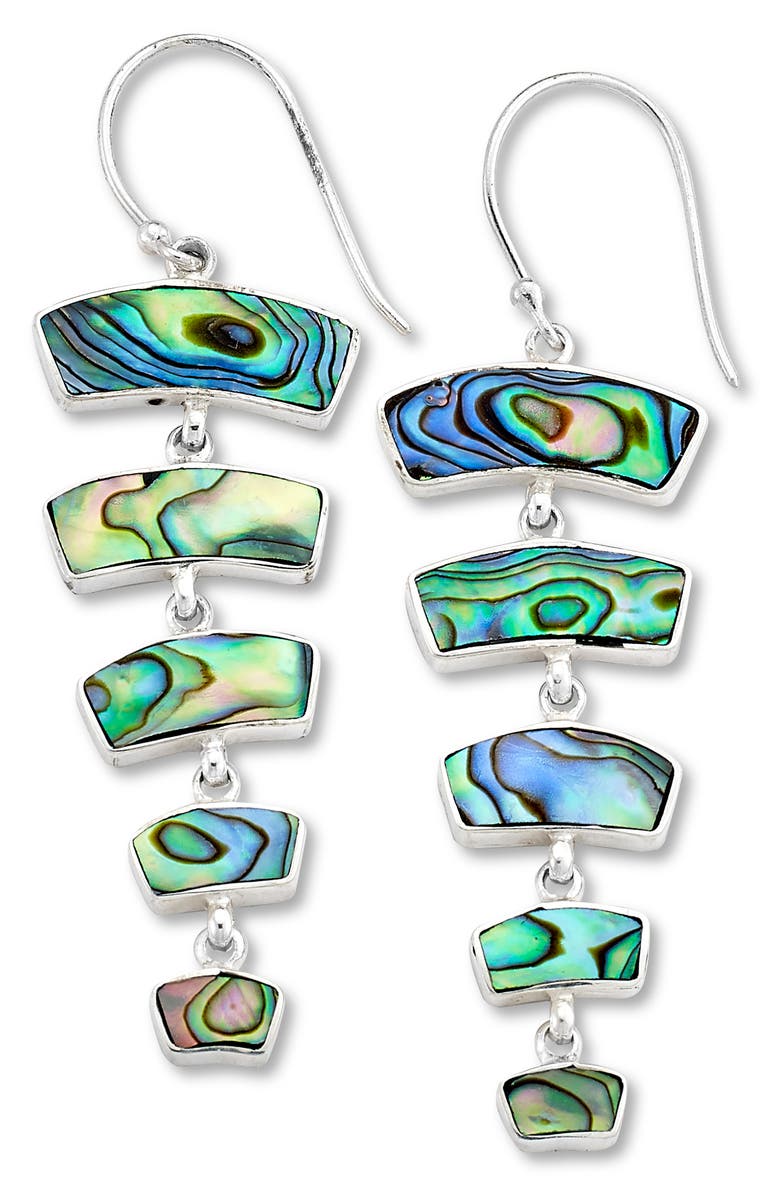 SAMUEL B. Graduated Abalone Drop Earrings, Main, color, Blue And Green