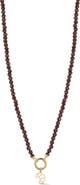 Ember Fine Jewelry 14K Yellow Gold Croissant Charm Beaded Necklace