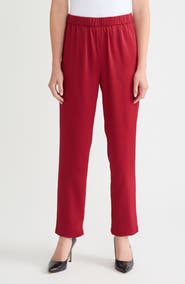 Misook Nora Crêpe de Chine Straight Leg Pants