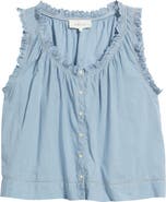 THE GREAT. The Vignette Lace Sleeveless Top