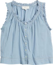 THE GREAT. The Vignette Lace Sleeveless Top