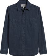 Schott NYC Cotton Denim Button-Up Work Shirt
