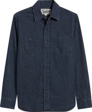 Schott NYC Cotton Denim Button-Up Work Shirt
