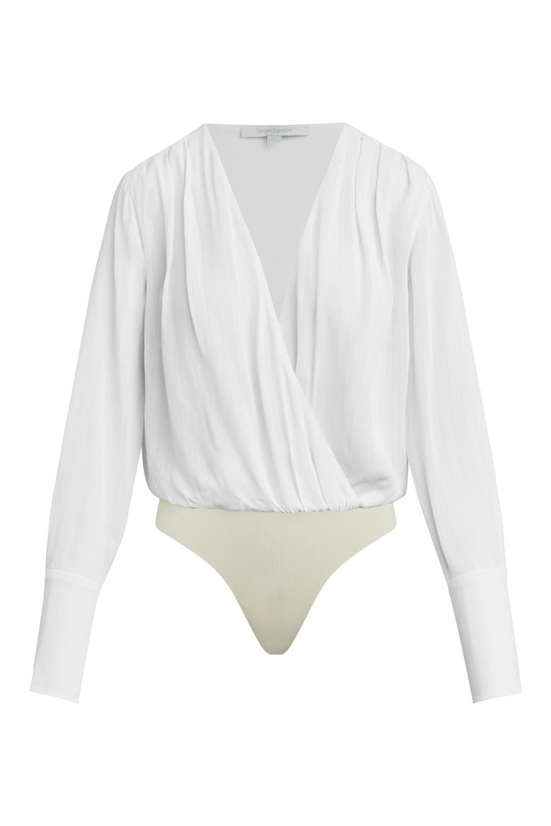 The Date Stripe Jacquard Bodysuit, Alternate, color, WHITE