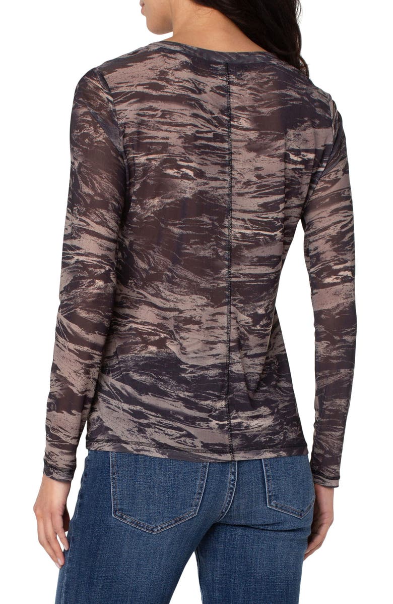 Liverpool Los Angeles Long Sleeve Mesh Top, Alternate, color, 