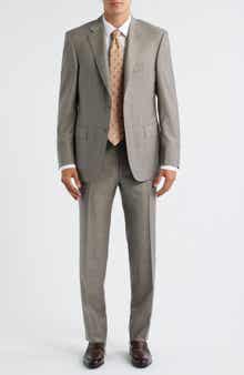 Canali Siena Regular Fit Brown Mélange Super 130s Wool Suit
