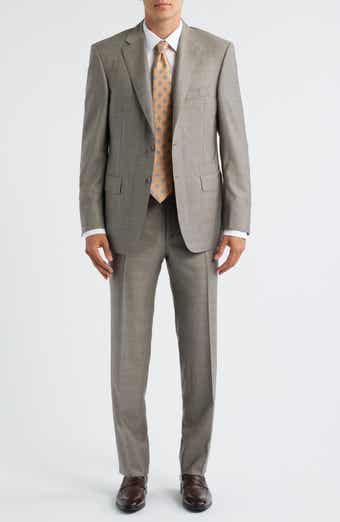 Canali Siena Regular Fit Brown Mélange Super 130s Wool Suit