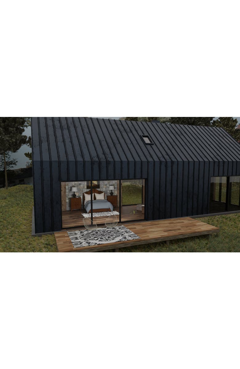 Mad Mats New Wrought Iron Rug, Alternate, color, Black White - 6'X9'