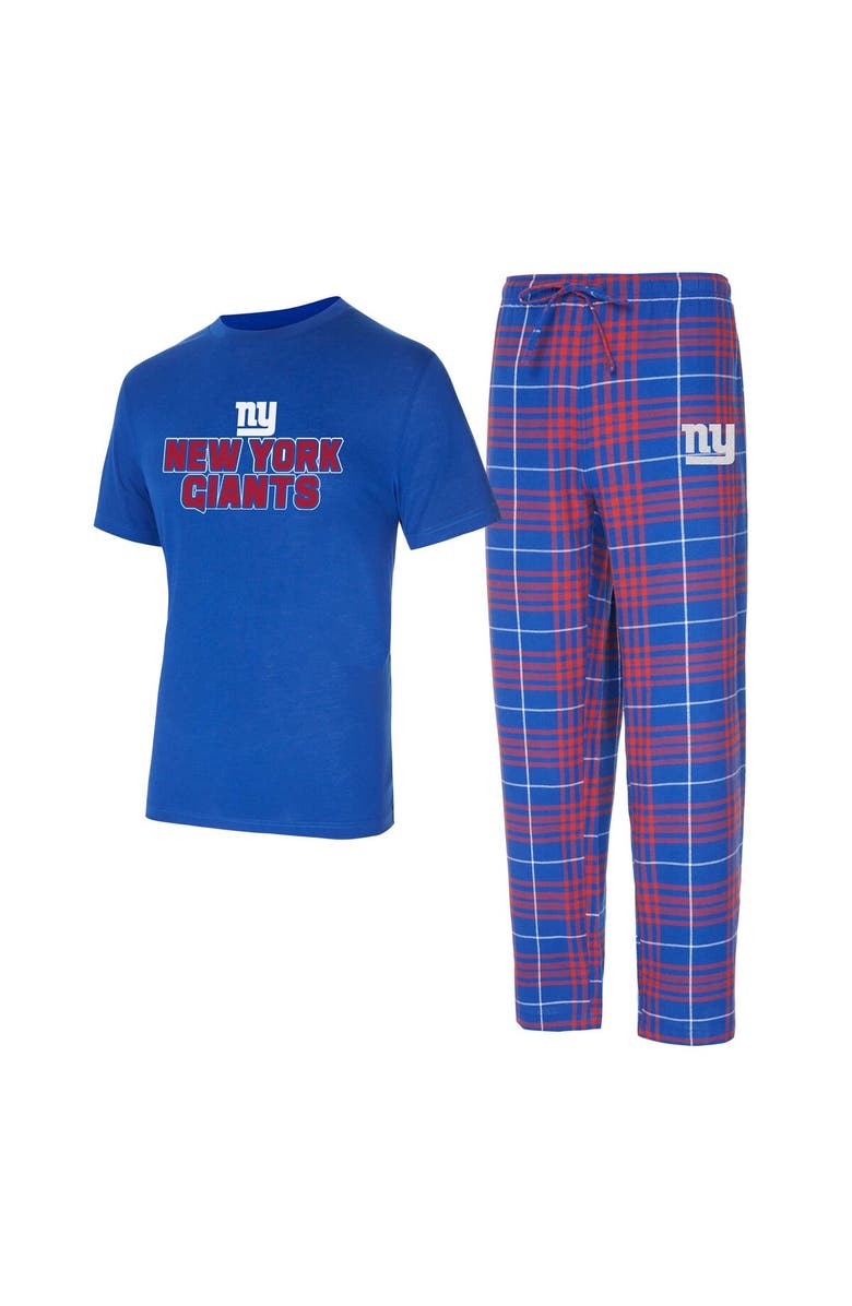 CONCEPTS SPORT Men's Concepts Sport  Royal/Red New York Giants Vector T-Shirt & Flannel Pants Sleep Set, Main, color, Royal