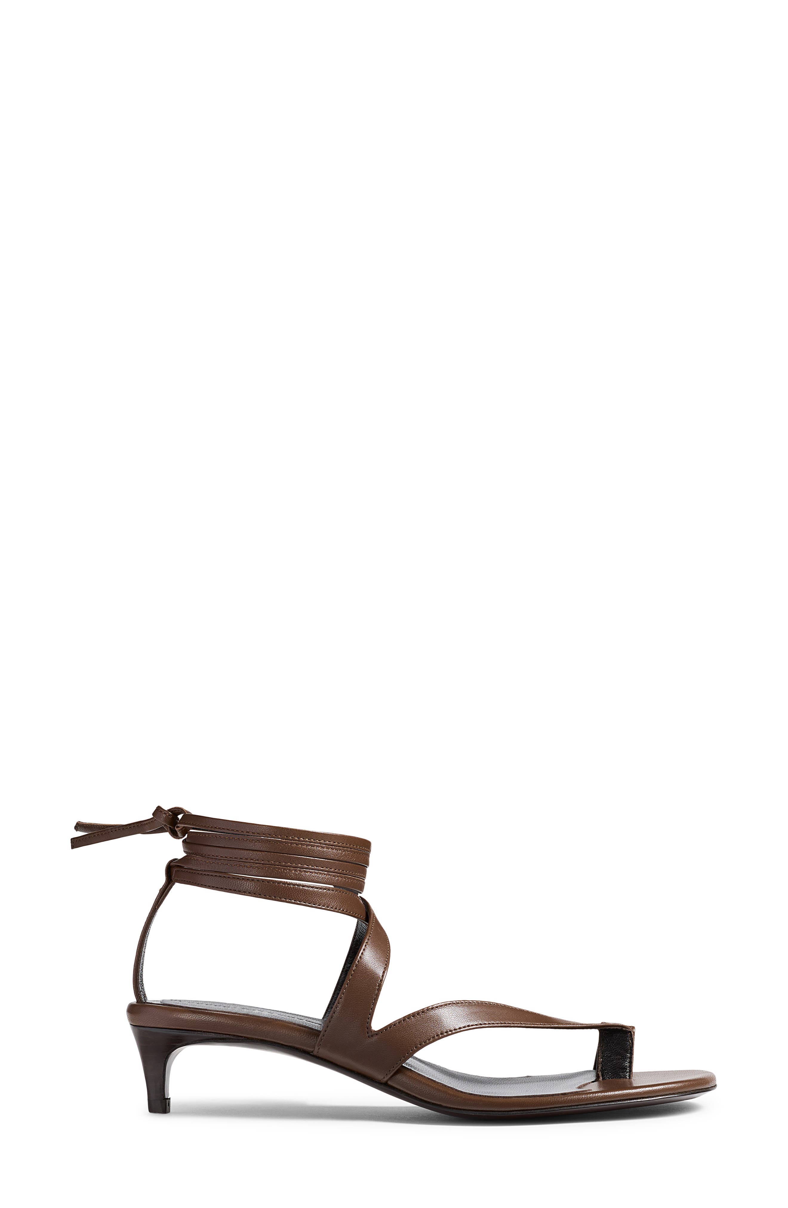 Khaite Aimee Strappy Kitten Heel Sandal, Alternate, color, 741 Cigar