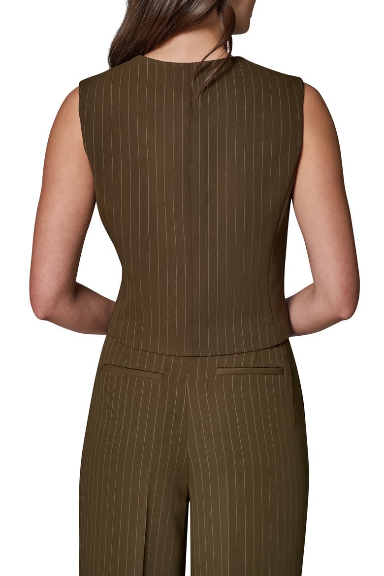 Pinstripe Vest, Alternate, color, OLVE BRINE