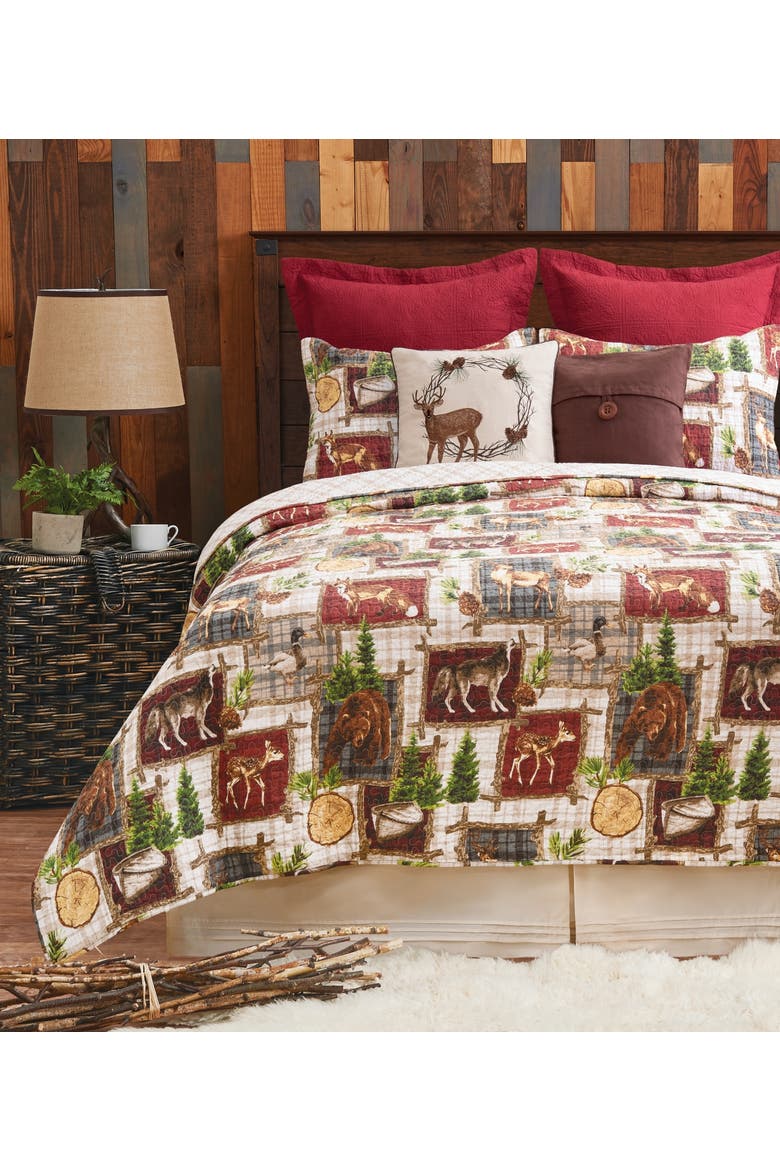 Bryson Retreat Cotton Quilt Set  - Reversible and Machine Washable, Alternate, color, Red
