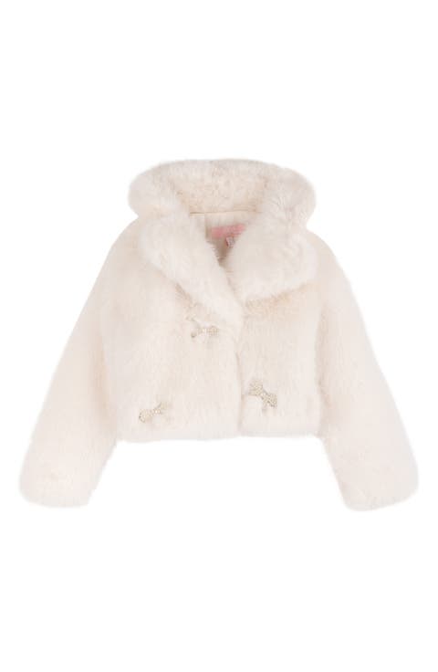 Kids' Faux Fur Jacket with Appliqué