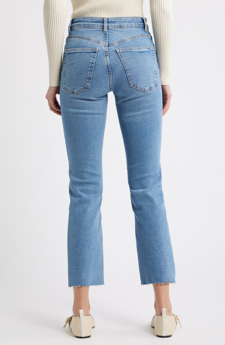 MANGO Sienna Raw Hem Crop Flare Jeans, Alternate, color, Medium Blue