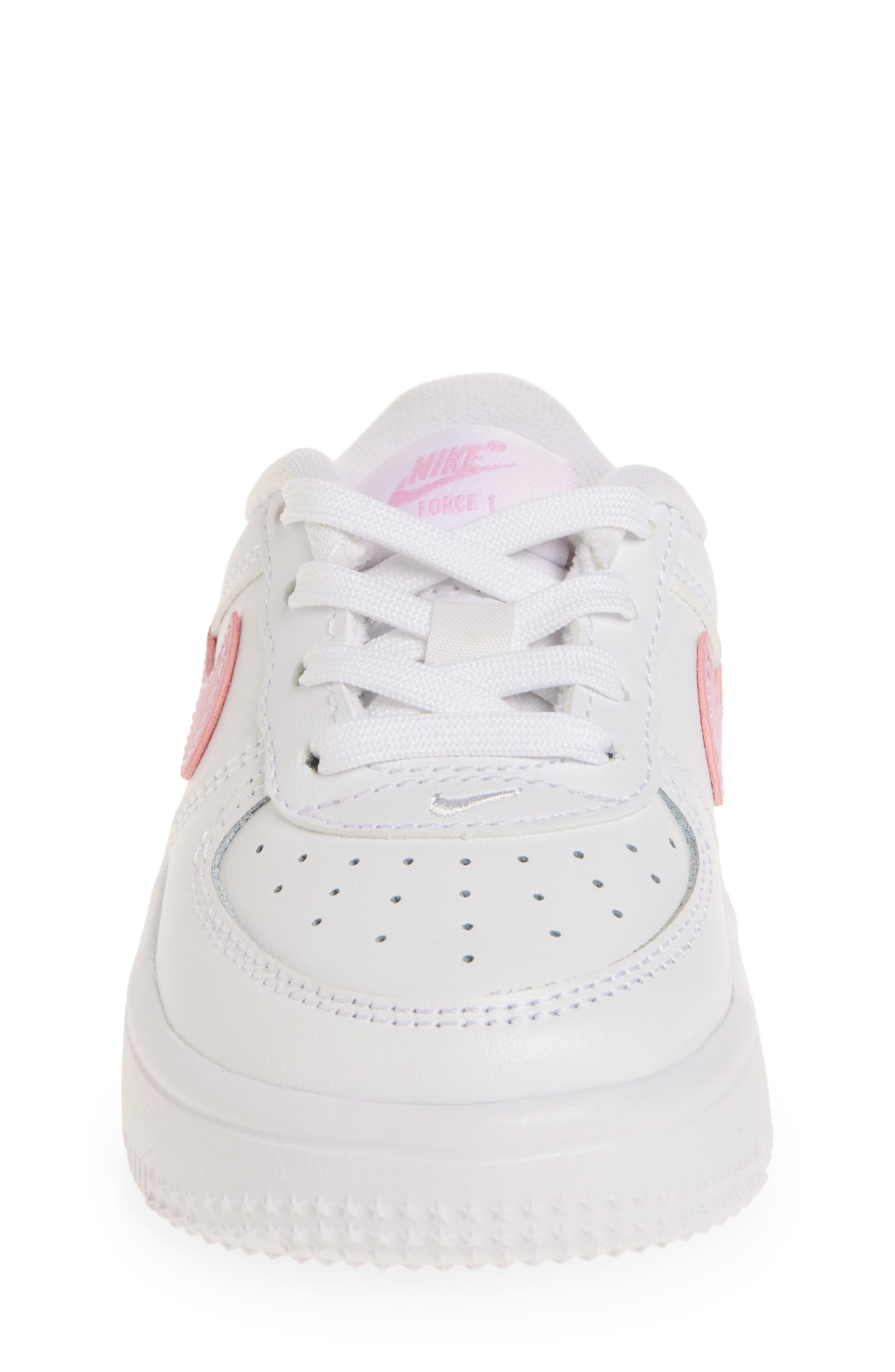 Kids' Air Force 1 Sneaker, Alternate, color, WHITE/ PINK RISE/ WHITE