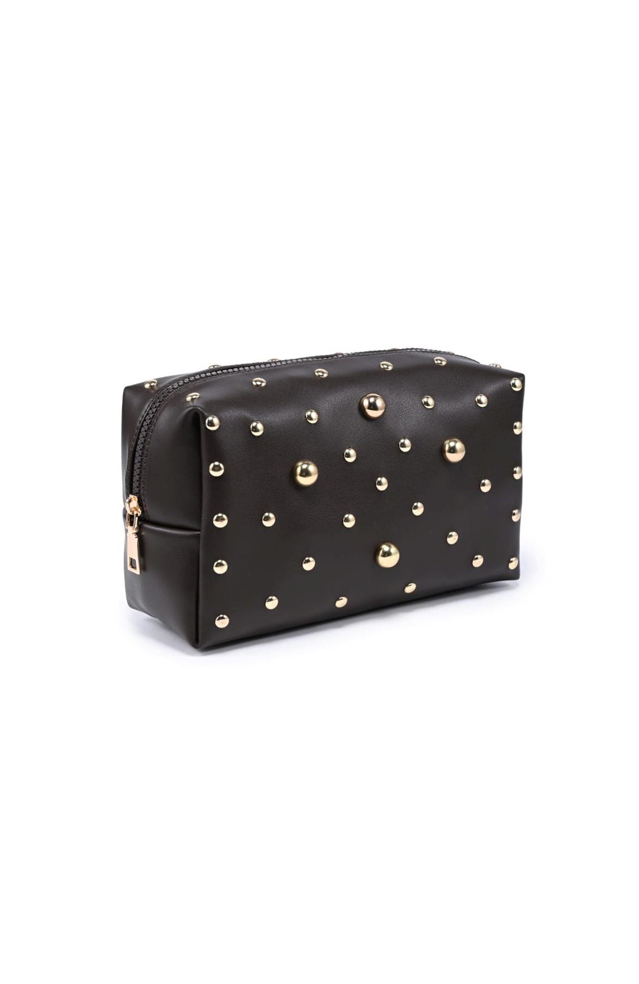 Stud Society Cosmetic & Travel Organizer Pouch, Alternate, color, Espresso