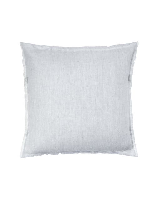 Anaya Fringe Soft Linen Pillow With Down Alternative Insert In Light Grey