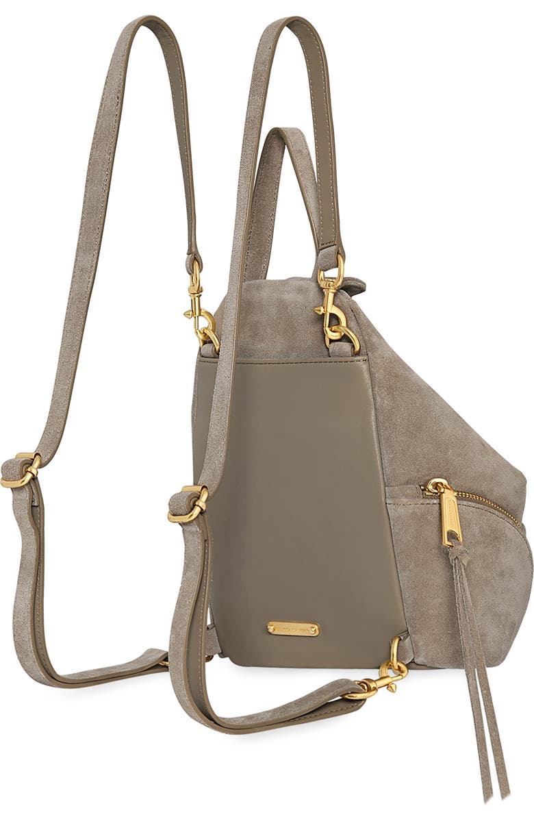 Rebecca Minkoff Mini Julian Suede Convertible Backpack, Alternate, color, Clay