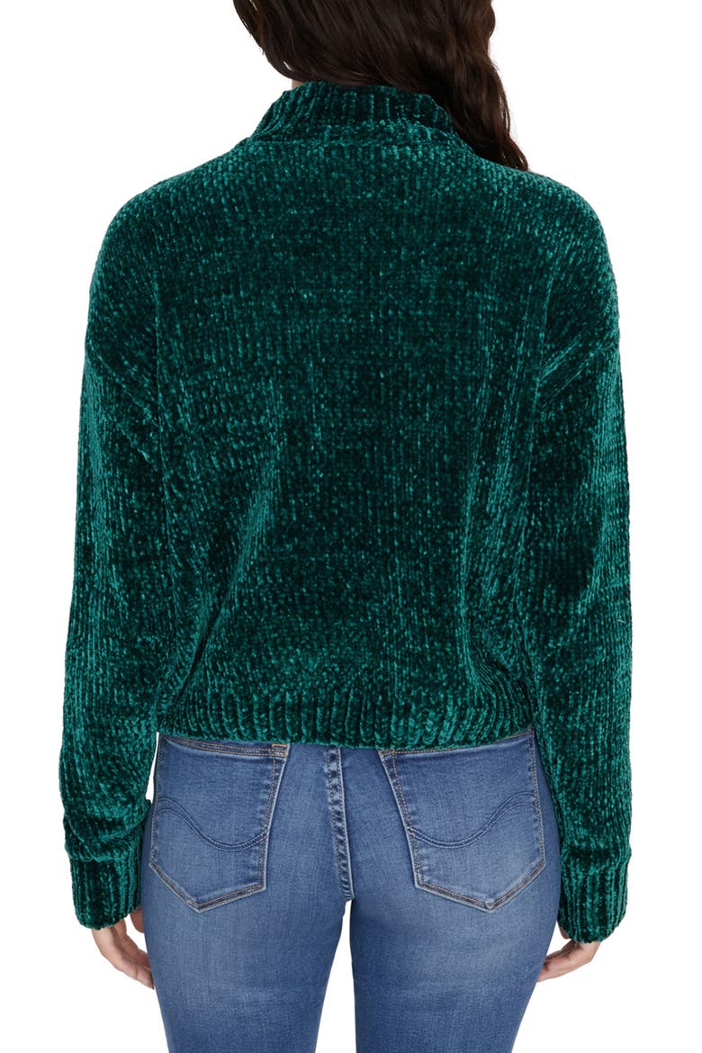 Chenille Mock Neck Sweater, Alternate, color, DARK EMERALD