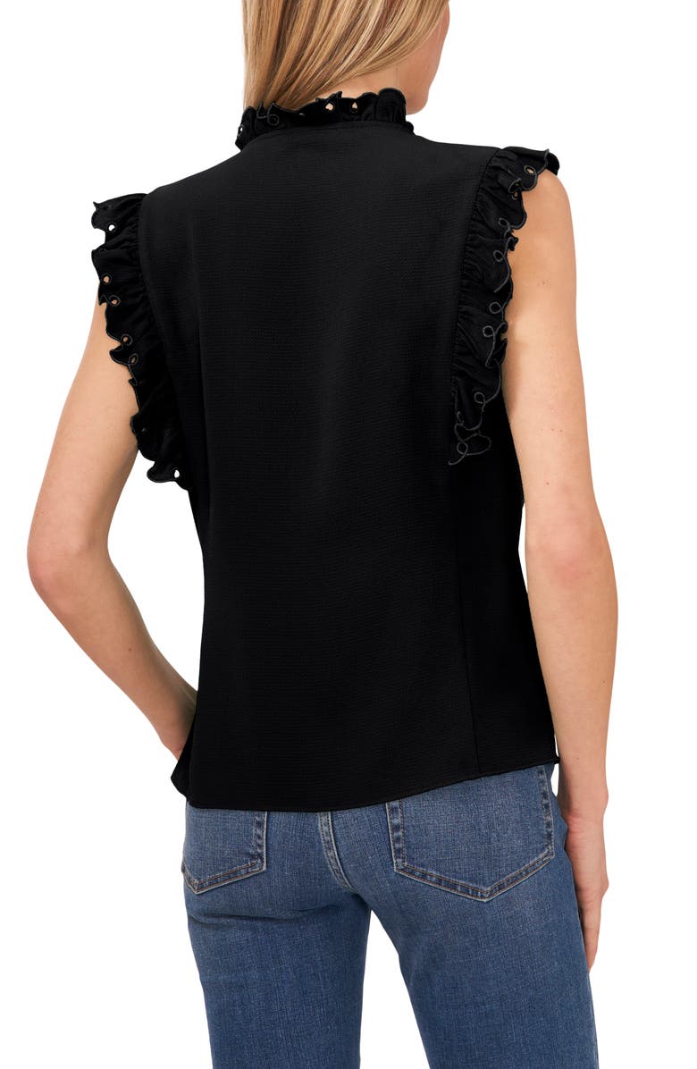 CeCe Eyelet Trim Tie Neck Blouse, Alternate, color,