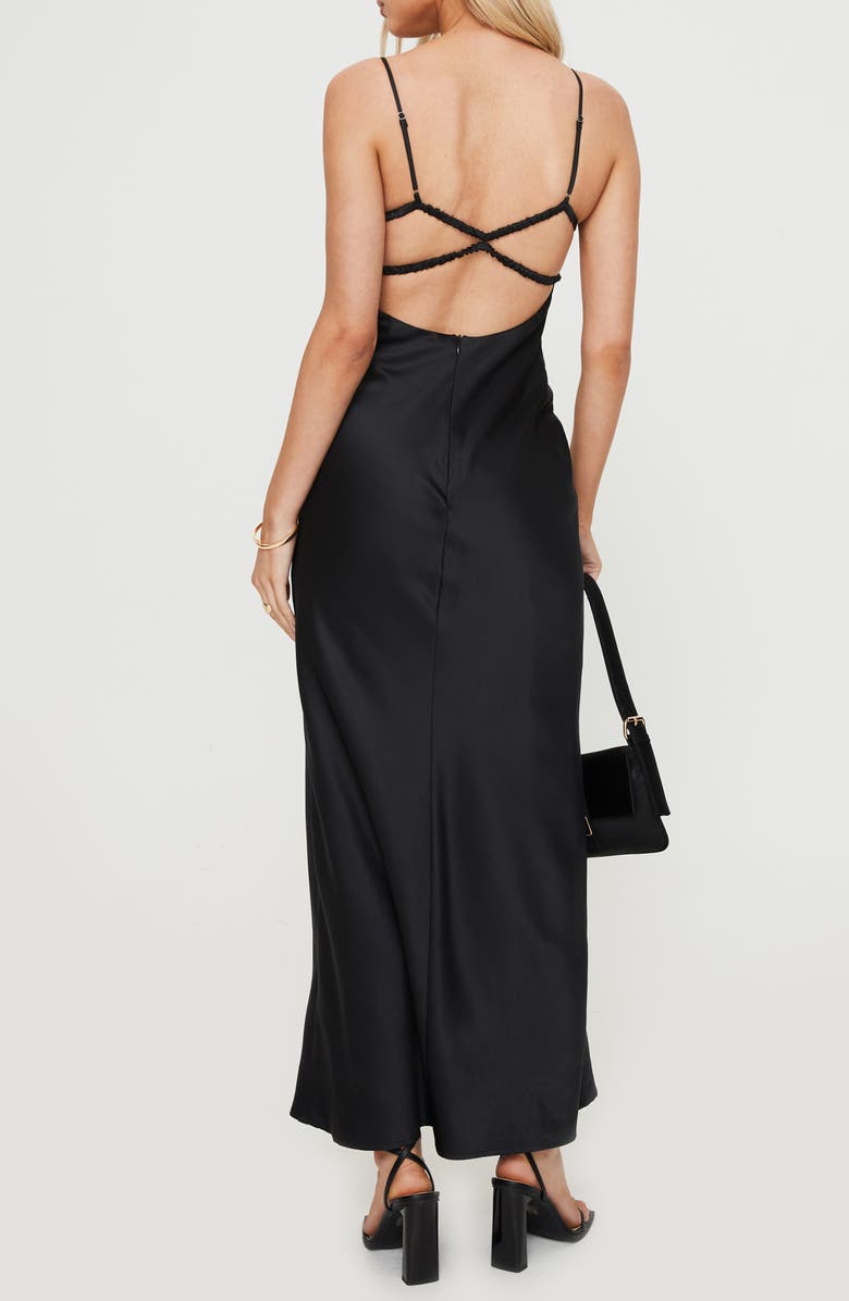 Princess Polly Ravia Satin Maxi Slipdress, Alternate, color, Black