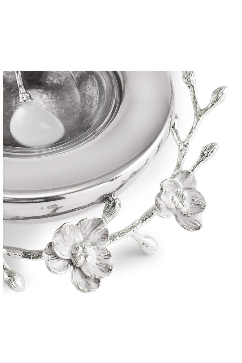 Silver Orchid Caviar Dish, Alternate, color, STEEL