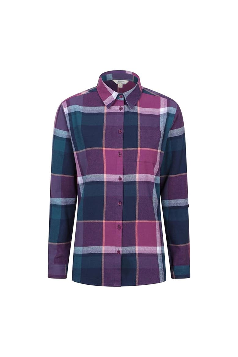 Balsam Brushed Flannel Longline Shirt, Main, color, Purple