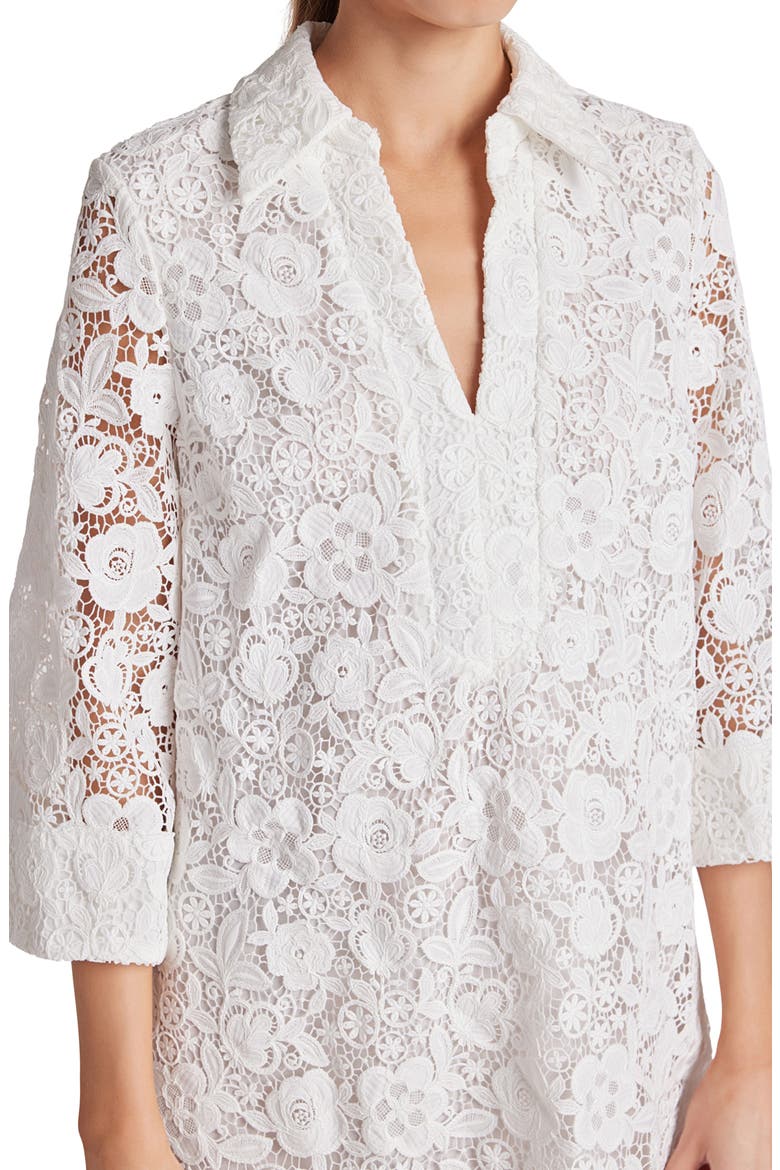 Guipure Lace Minidress, Alternate, color, WHITE