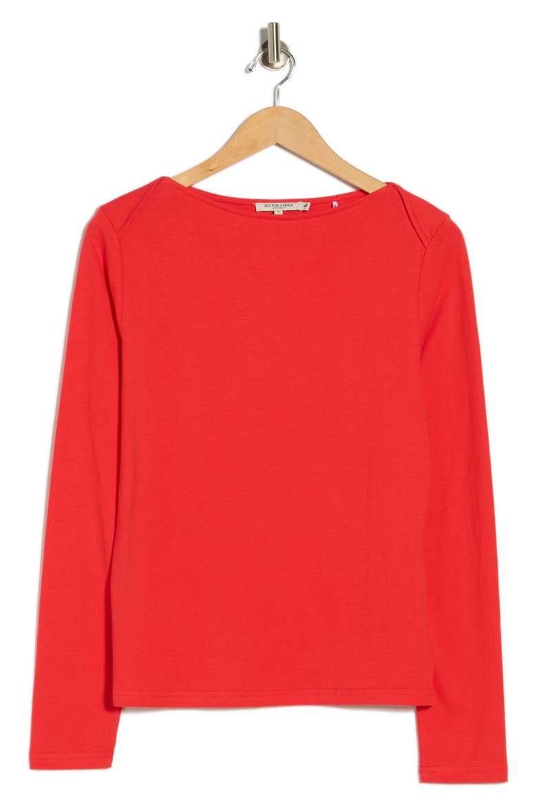 Boat Neck Knit Top, Alternate, color, POINTSETTA