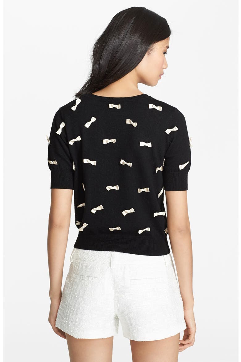 Bow Detail Sweater, Alternate, color, BLACK