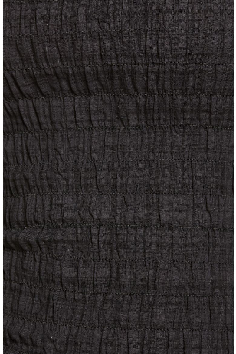 Smocked Top, Alternate, color, BLACK
