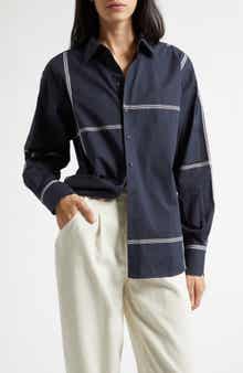 BOSS Saturday Asymmetric Check Cotton Button-Up Shirt