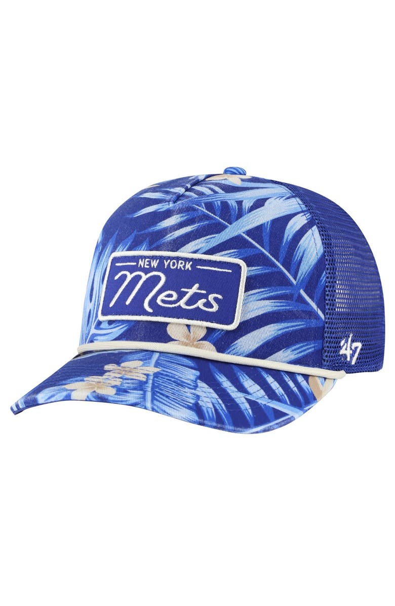 '47 Men's '47 Royal New York Mets Tropicalia Trucker Hitch Adjustable Hat, Main, color,