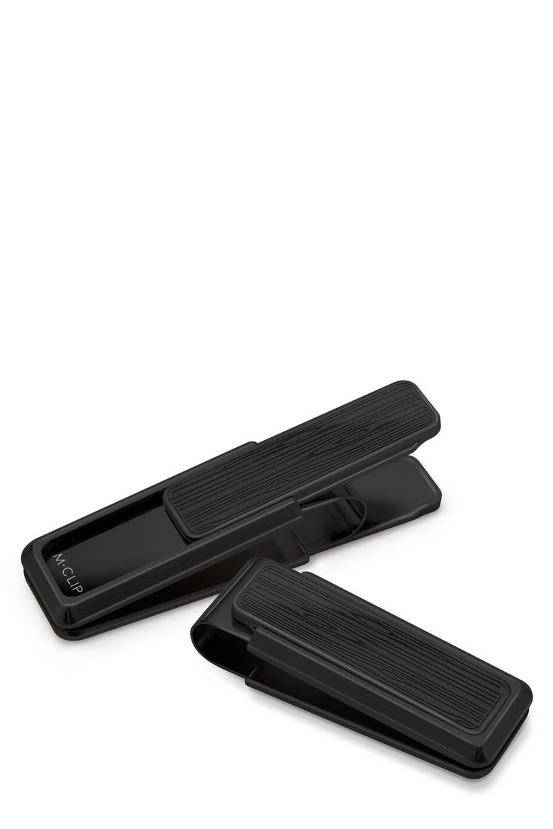 M-Clip Stainless Steel Woodgrain Money Clip, Main, color, BLACK