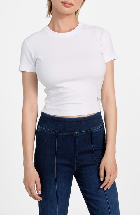 Basic Crop Mini Logo T-Shirt