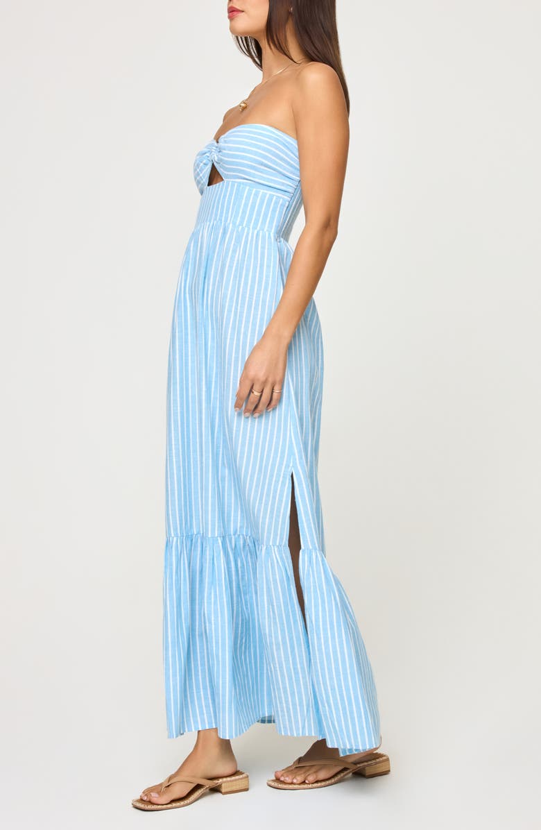 LSPACE Melody Stripe Strapless Cover-Up Maxi Dress, Alternate, color, 