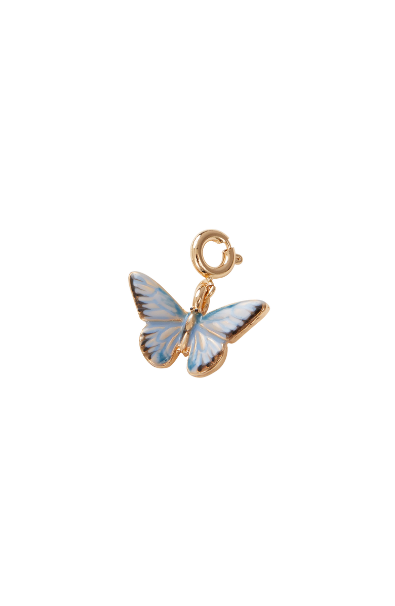 Fable England Enamel Blue Butterfly Charm, Main, color, Multi & Gold
