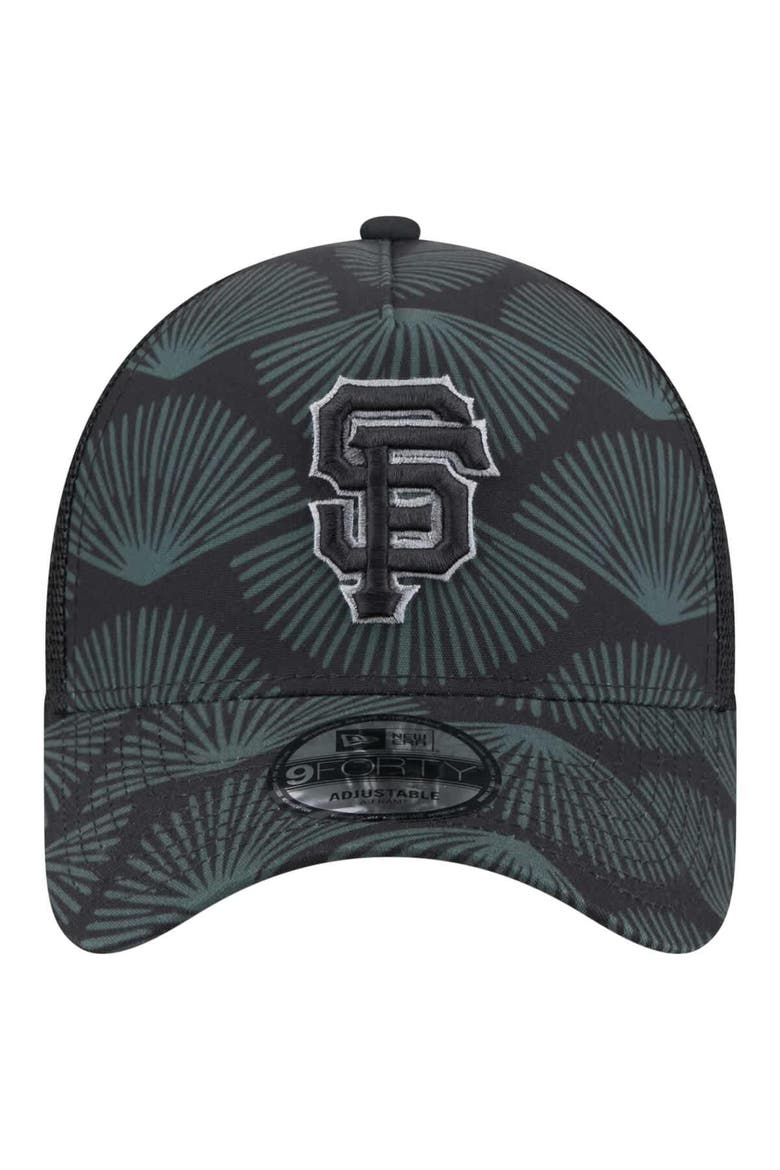 Men's New Era  Black San Francisco Giants 9FORTY A-Frame Trucker Adjustable Hat, Alternate, color, Black